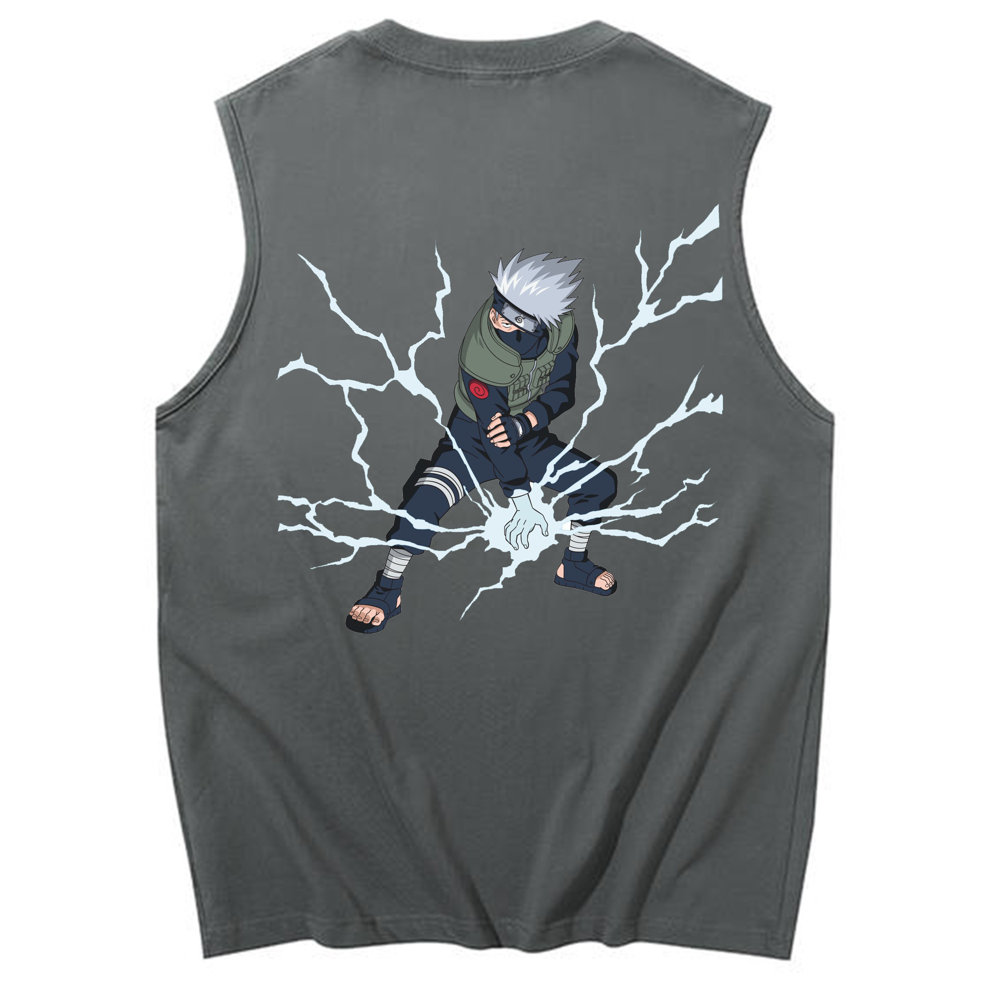 （画像用） NARUTO -ナルト- はたけ カカシ Hatake Kakashi コットン100％タンクトップ（背面プリント）